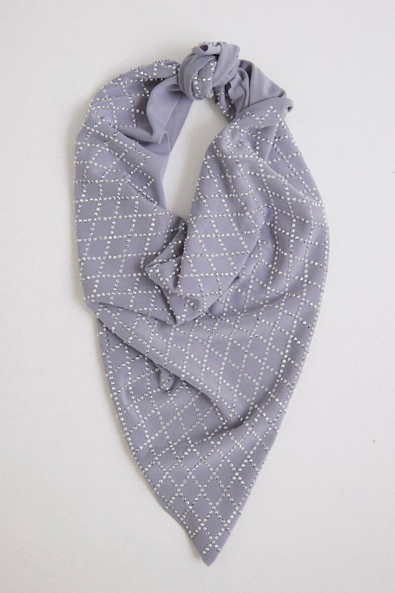 Kareli Taşlı Fular - 1