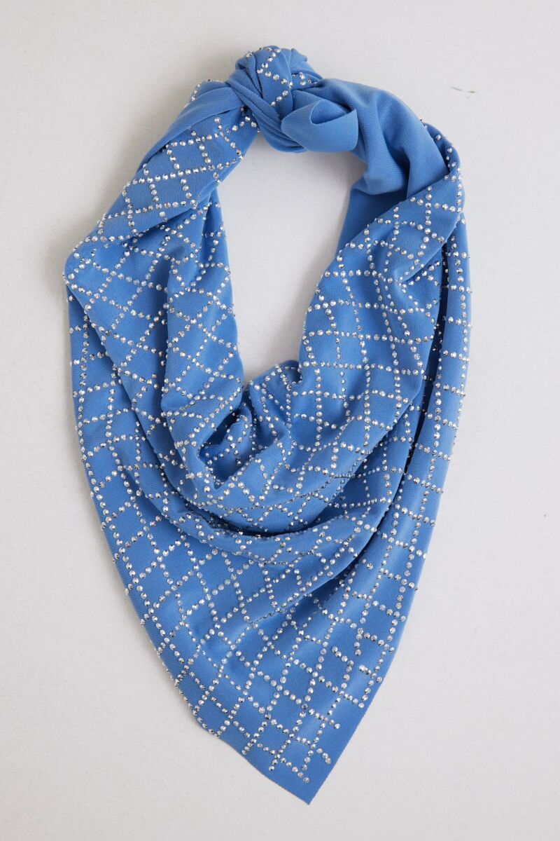 Kareli Taşlı Fular - 6