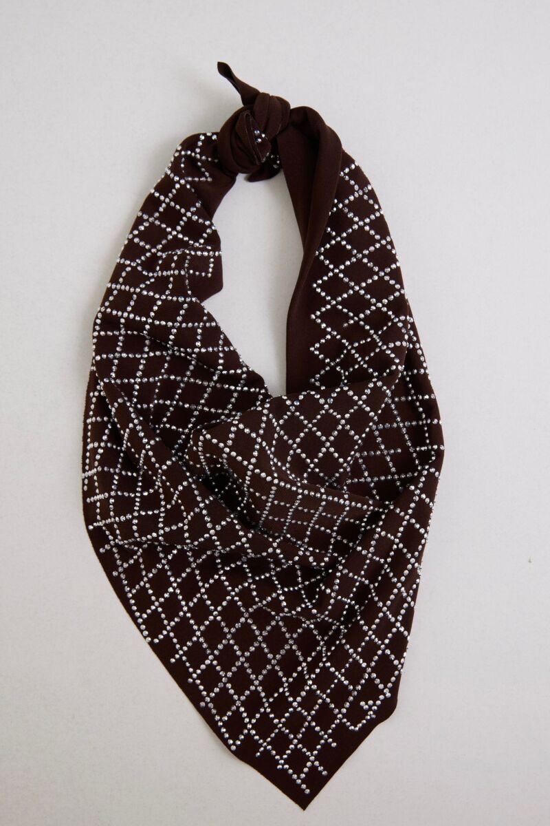 Kareli Taşlı Fular - 9