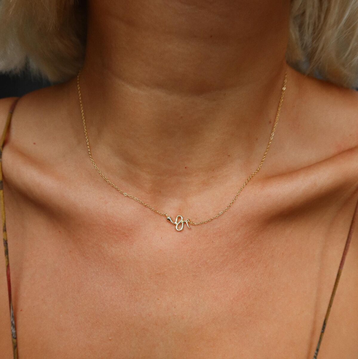 Küçük Yılan Figürlü Kolye | 925 Gümüş - 1