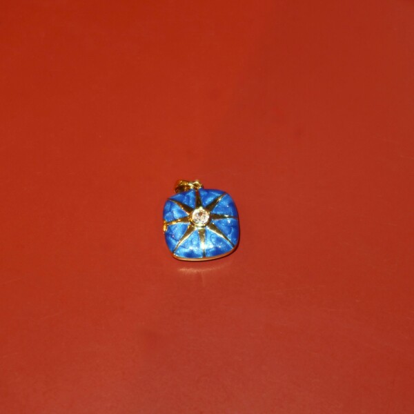 Mavi Mineli Taşlı Kapaklı Charm - Fi Season