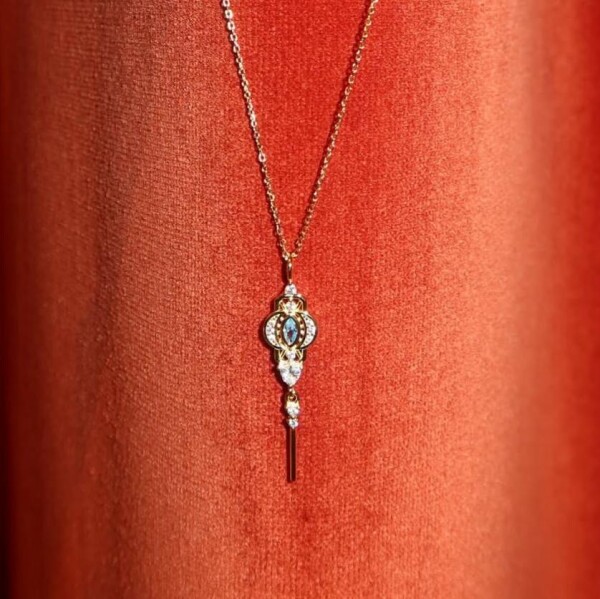 Mavi Taşlı Kolye | 925 Gümüş - 1