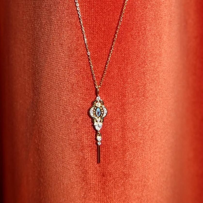 Mavi Taşlı Kolye | 925 Gümüş - 1