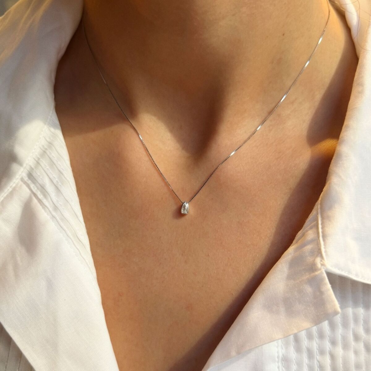 Minik Damla Taşlı Kolye | 925 Gümüş - 1