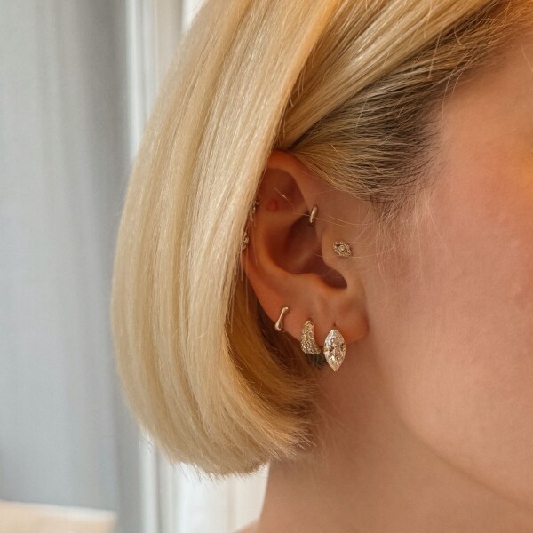 Mozanit Badem Taşlı Küpe | 925 Gümüş - Fi Season (1)