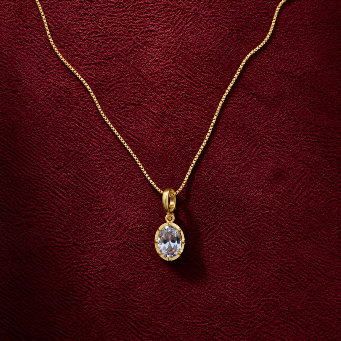 Oval Taşlı Kolye | 925 Gümüş - 1