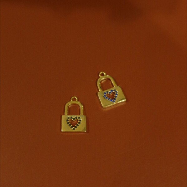 Renkli Kilitli Kalp Figürlü Charm - 2