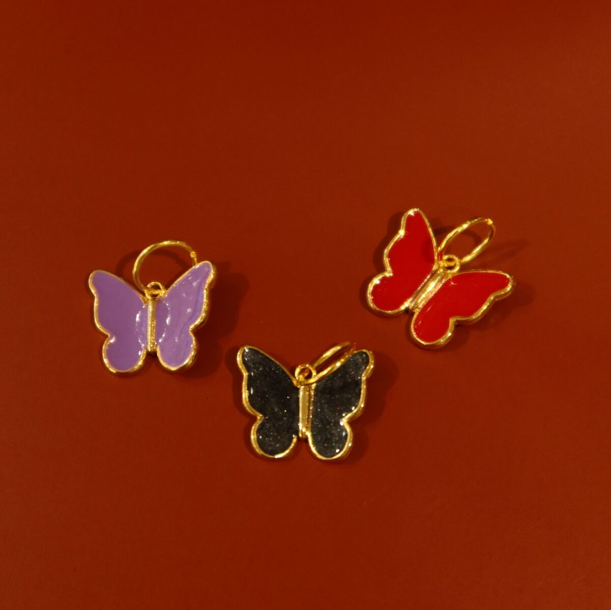 Renkli Mineli Kelebek Charm - 1