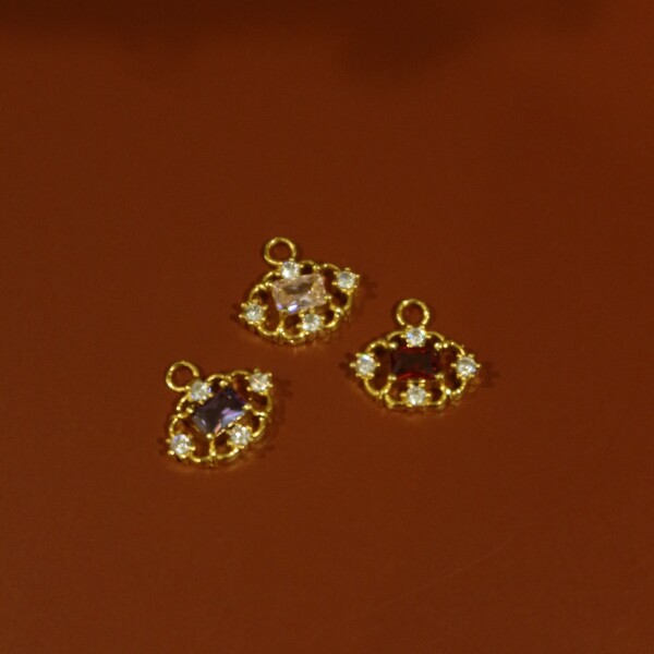 Renkli Taşlı Desenli Charm - 1