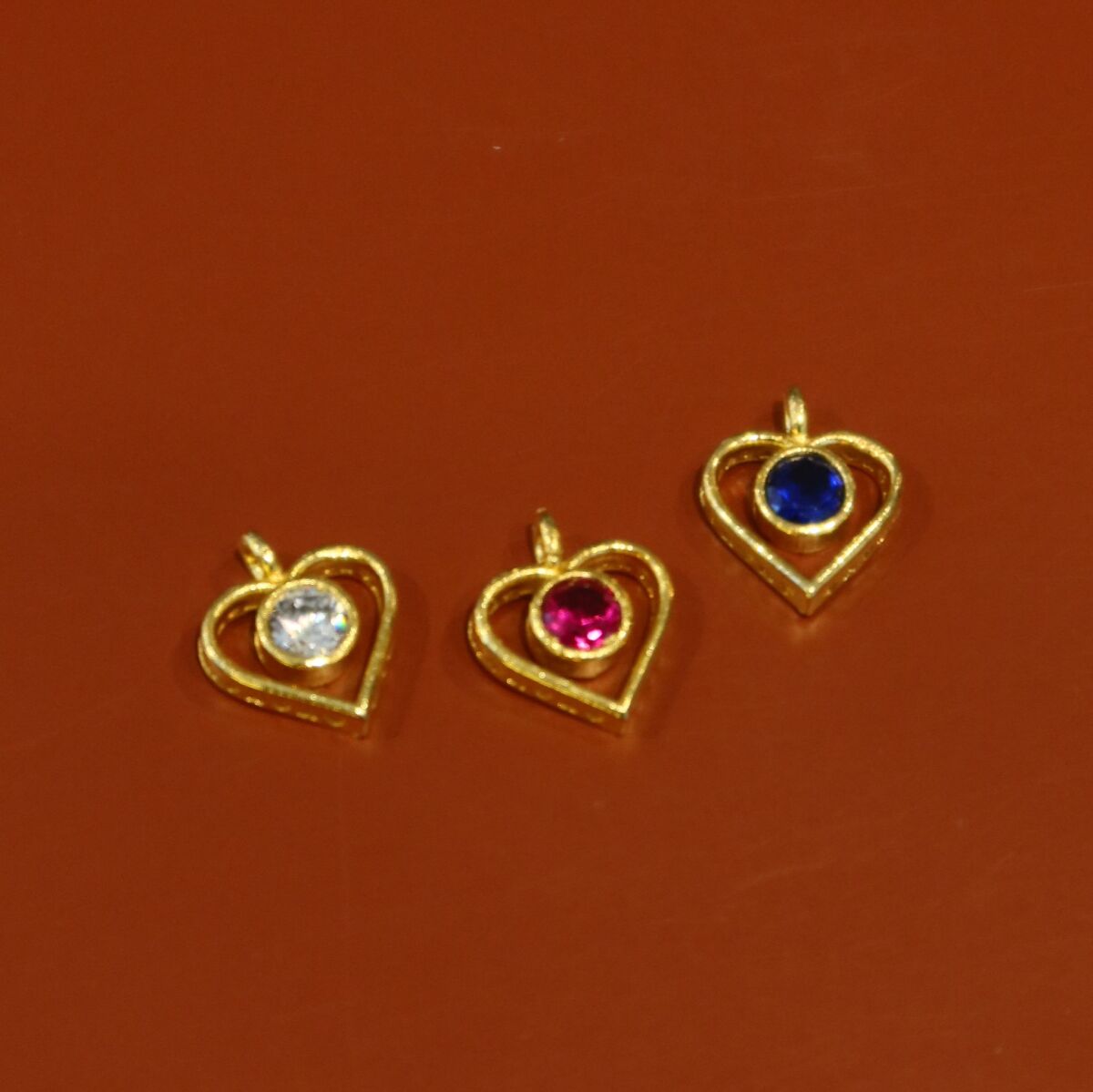 Renkli Taşlı Kalp Figürlü Charm - 1