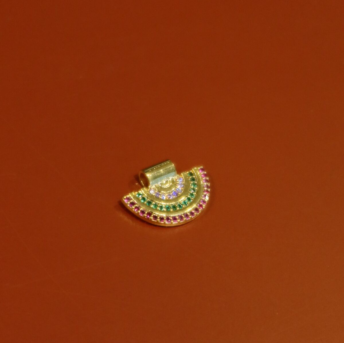 Renkli Taşlı Plaka Charm - 1