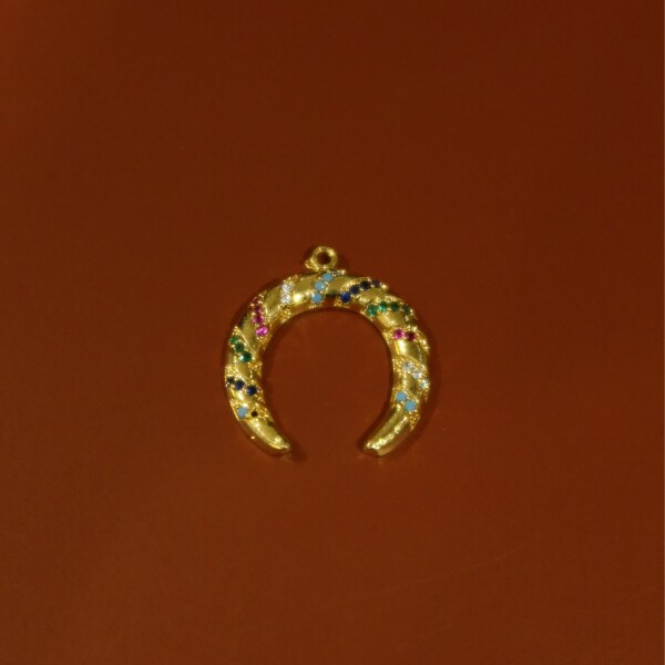 Renkli Yarım Ay Figürlü Charm - 1