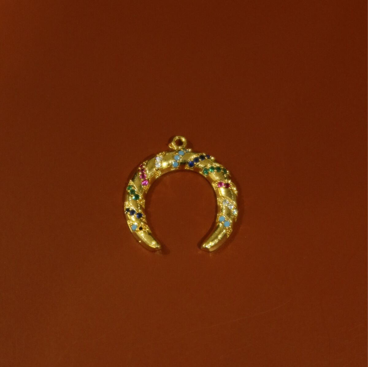 Renkli Yarım Ay Figürlü Charm - 1