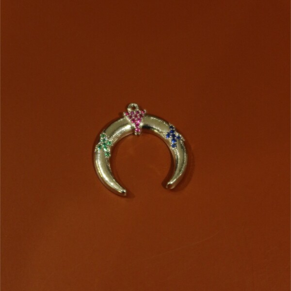 Renkli Yarım Ay Figürlü Charm - 1