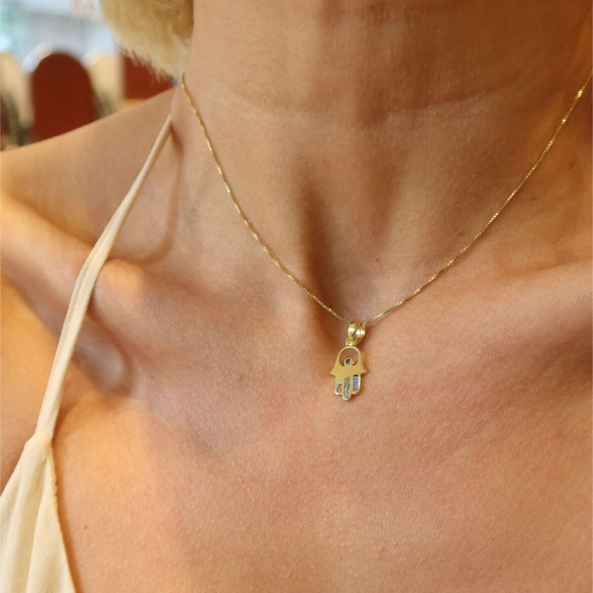 Sedefli Fatma Ana Eli Kolye | 925 Gümüş - 1