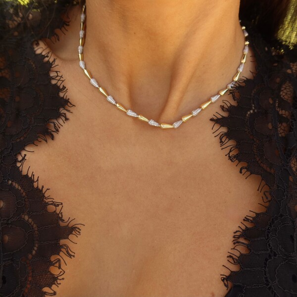 Sıralı Taşlı Choker | 925 Gümüş - Fi Season