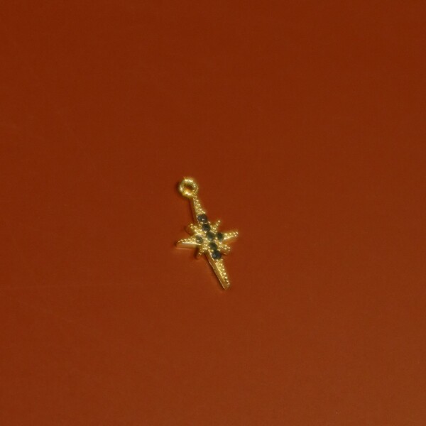 Siyah Taşlı Kutup Yıldızı Charm - 1