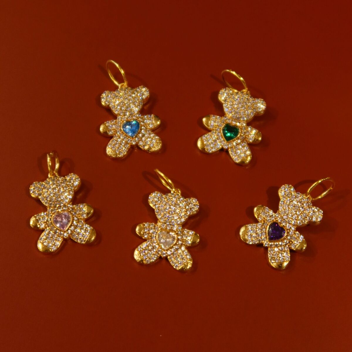 Taşlı Ayıcık Figürlü Charm - 1