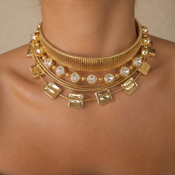 Taşlı Choker Seti - Fi Season