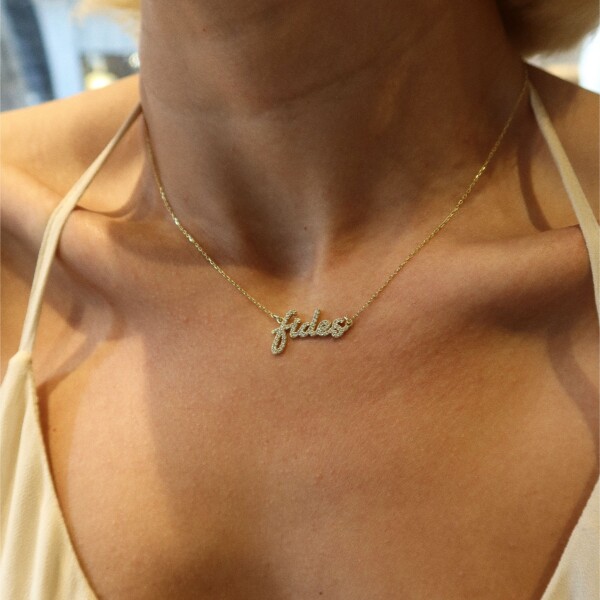 Taşlı İsim Kolye | 925 Gümüş - 1