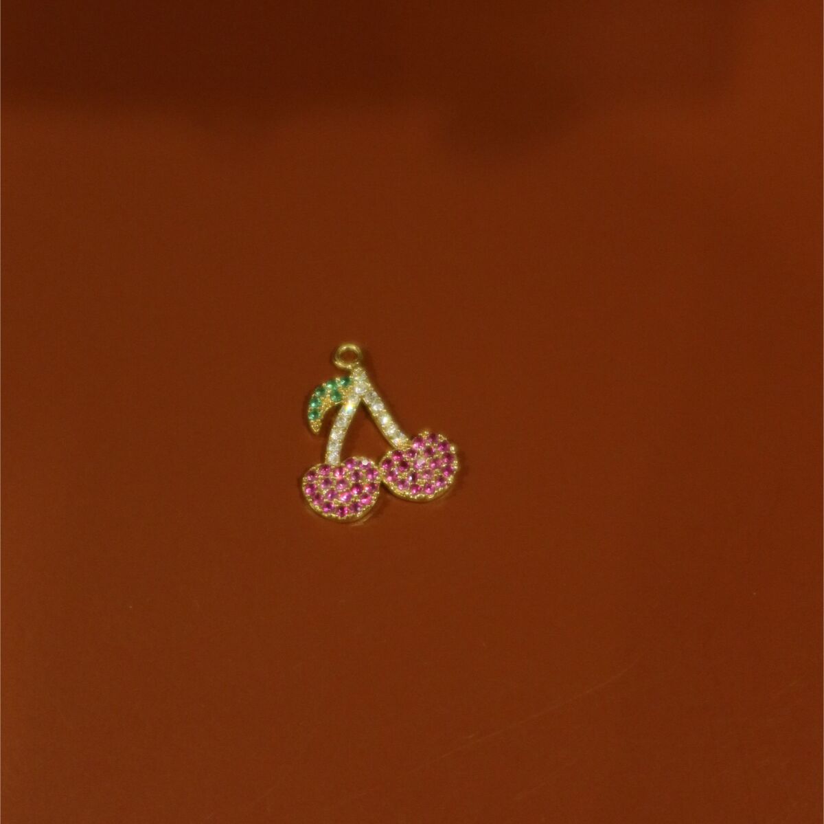 Taşlı Kiraz Figürlü Charm - 1