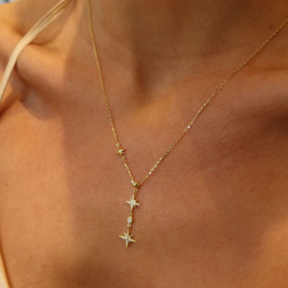 Taşlı Kutup Yıldızı Kolye | 925 Gümüş - 1