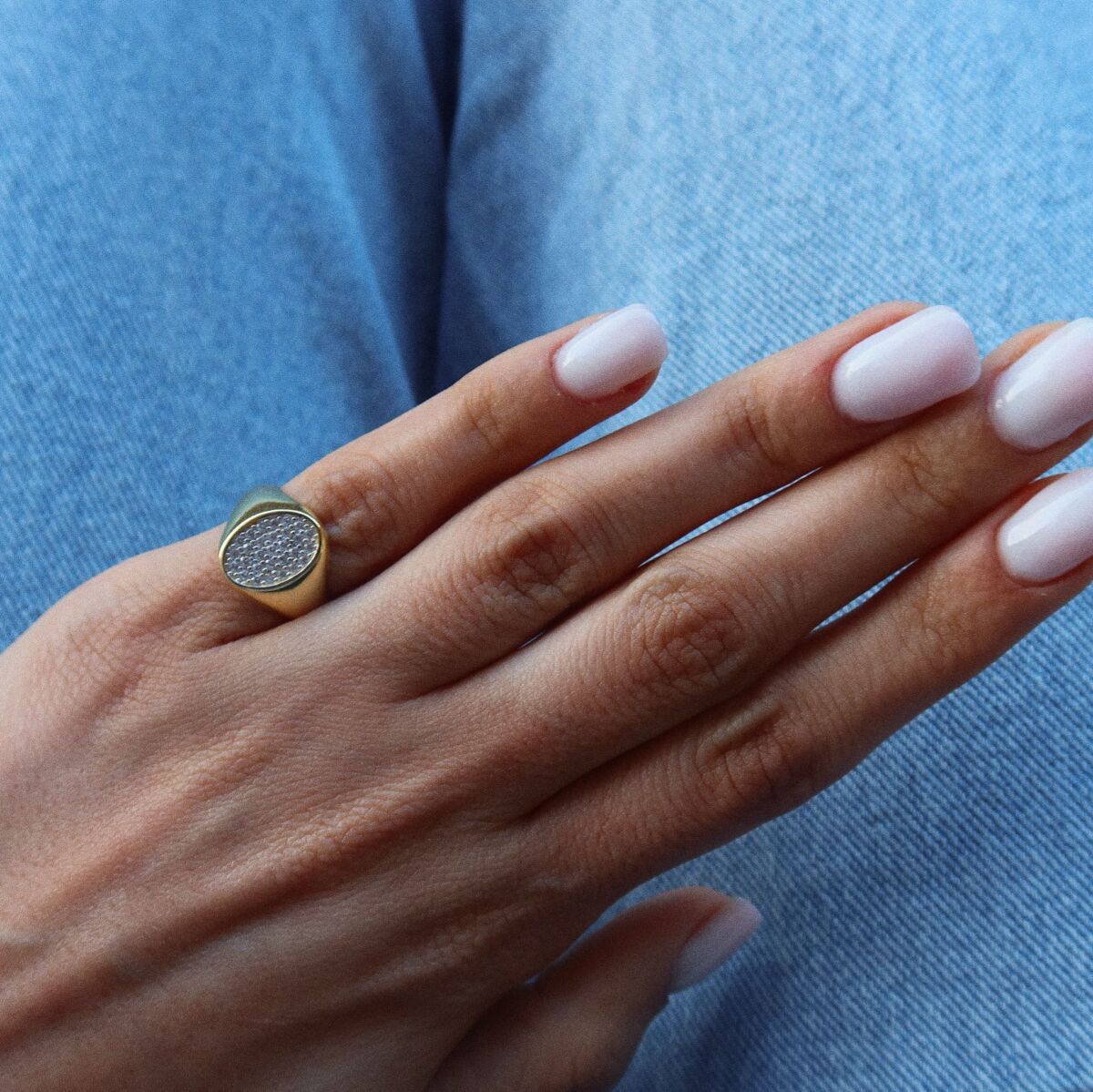 Taşlı Oval Serçe Parmak Yüzüğü | 925 Gümüş - 1