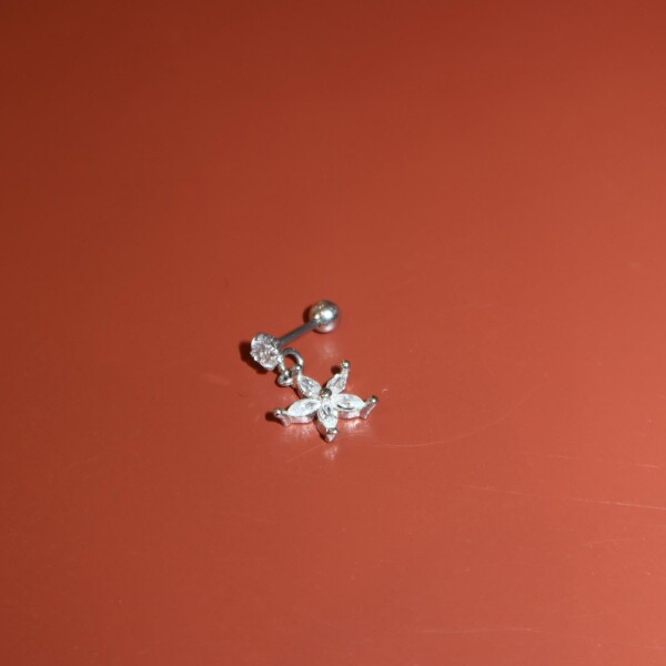 Taşlı Sallantılı Çiçek Figürlü Piercing - 1