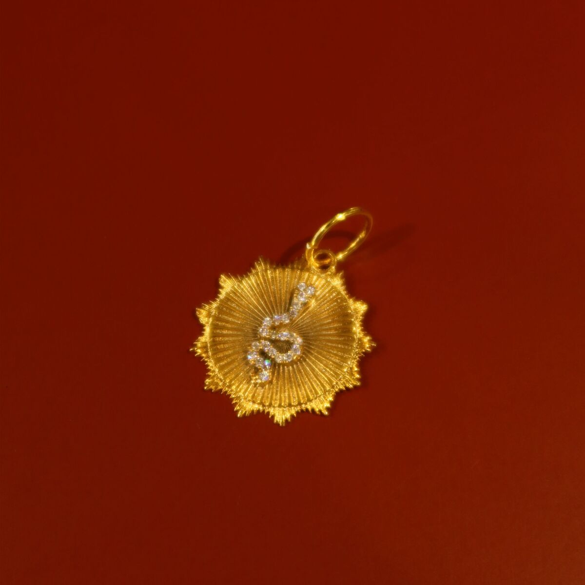 Taşlı Yılan Madalyon Charm - 1