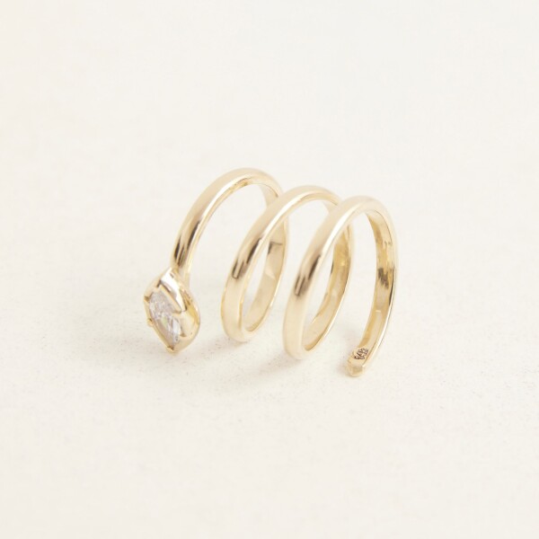 Taşlı Yılan Yüzük | 14 Ayar Altın - 7