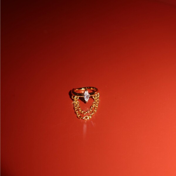 Taşlı Zincirli Daith Piercing | 925 Gümüş - Fi Season