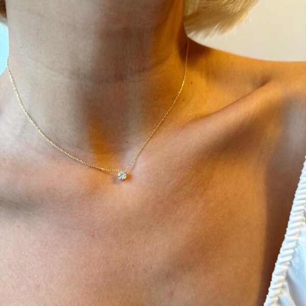 Tek Taş Kolye | 925 Gümüş - 3