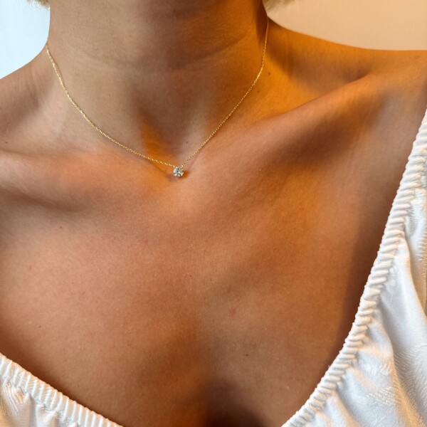 Tek Taş Kolye | 925 Gümüş - 5