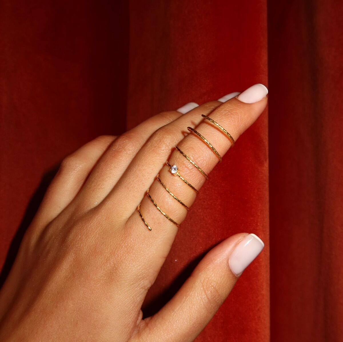 Tek Taşlı Sarmal Yüzük | 925 Gümüş - 1