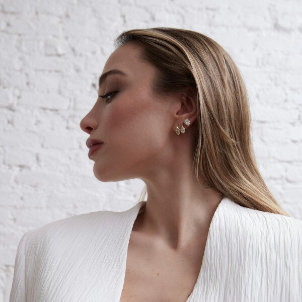 Tekli Damla Taşlı Halka Küpe | 925 Ayar Gümüş - Fi Season