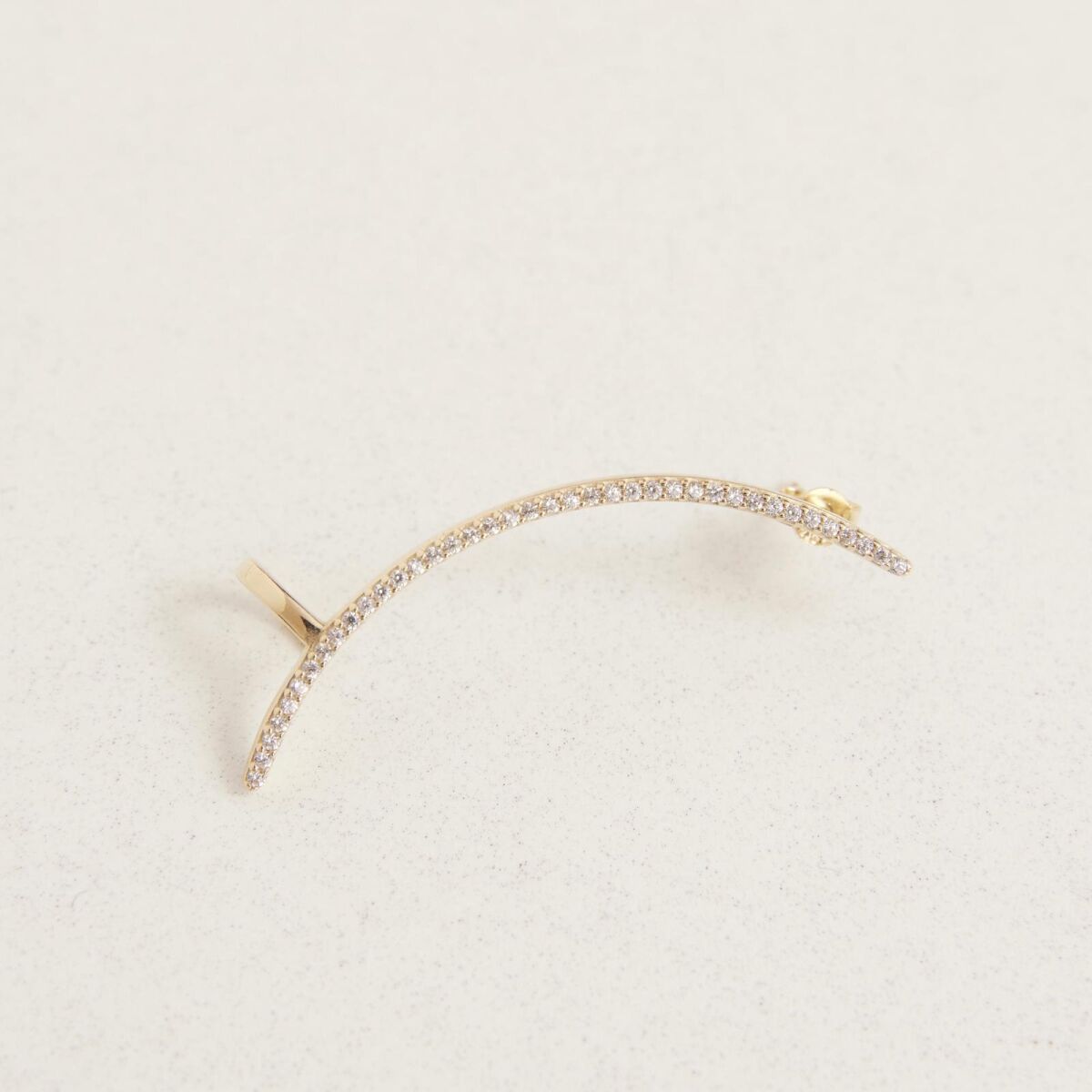 Tekli Taşlı Ear Cuff Küpe | 925 Ayar Gümüş - 4