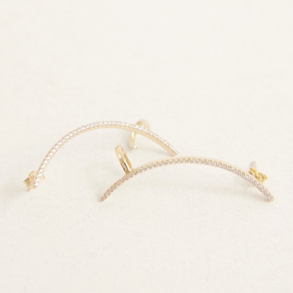 Tekli Taşlı Ear Cuff Küpe | 925 Ayar Gümüş - 3