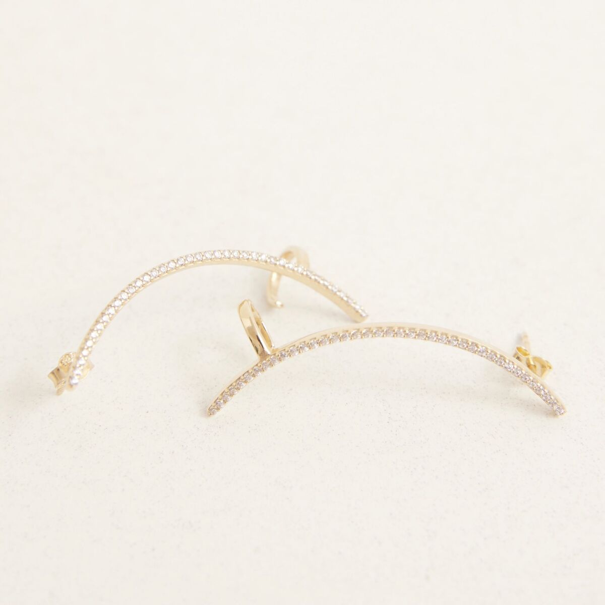 Tekli Taşlı Ear Cuff Küpe | 925 Ayar Gümüş - 3