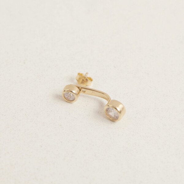 Tekli Tek Taş Küpe | 925 Ayar Gümüş - 4