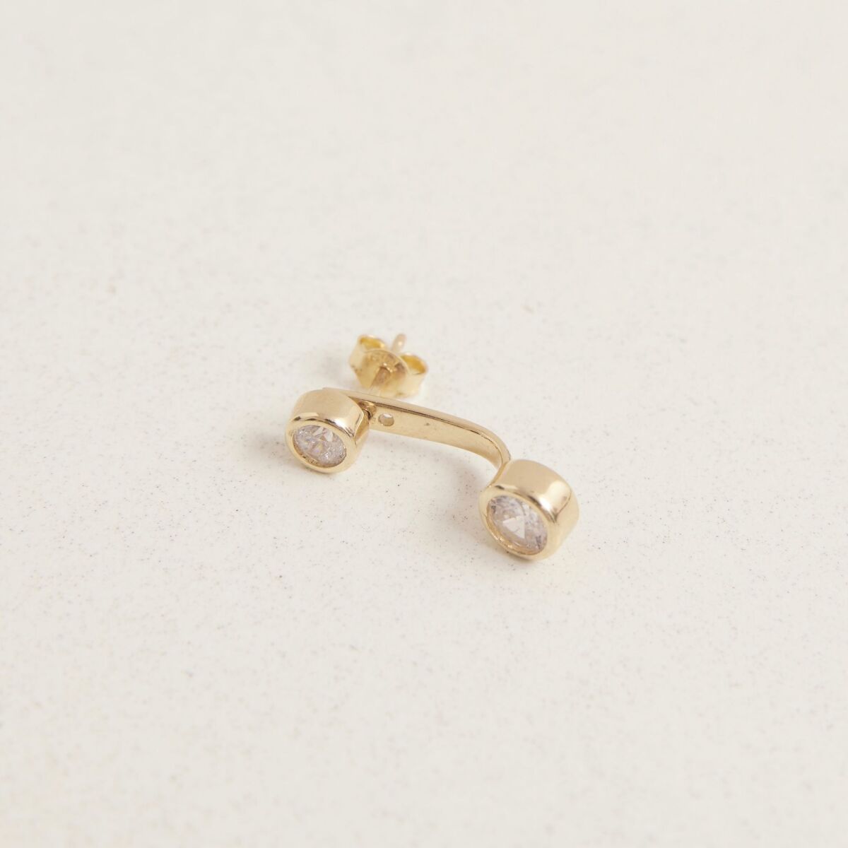 Tekli Tek Taş Küpe | 925 Ayar Gümüş - 4