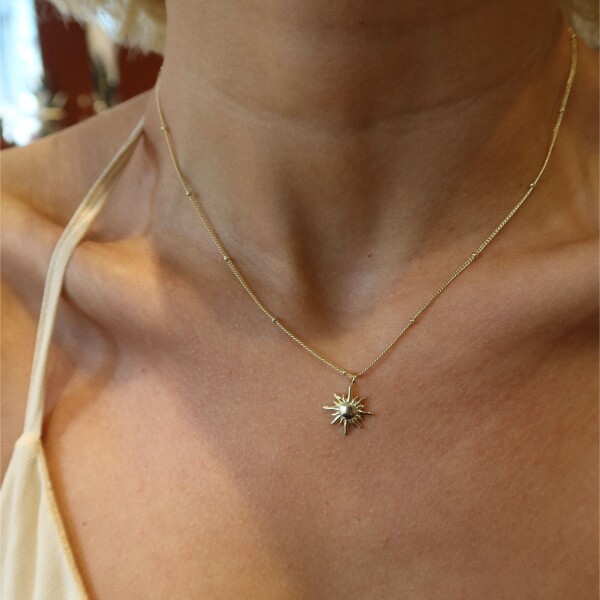 Top Zincirli Güneş Kolye | 925 Gümüş - 1