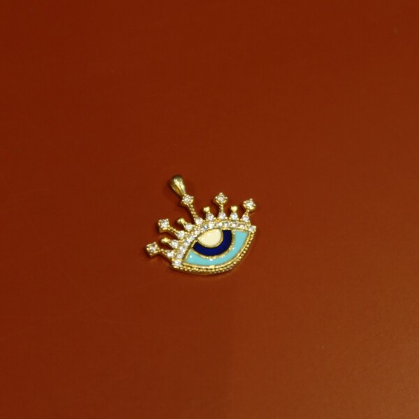 Turkuaz Mineli Göz Figürlü Charm - 1
