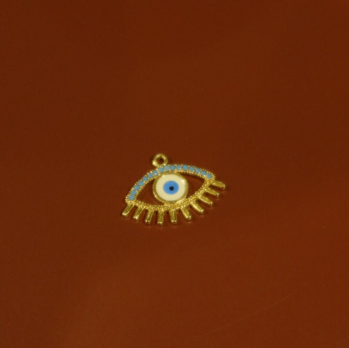 Turkuaz Taşlı Göz Figürlü Charm - 1