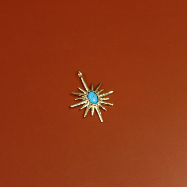 Turkuaz Taşlı Kutup Yıldızı Figürlü Charm - 1