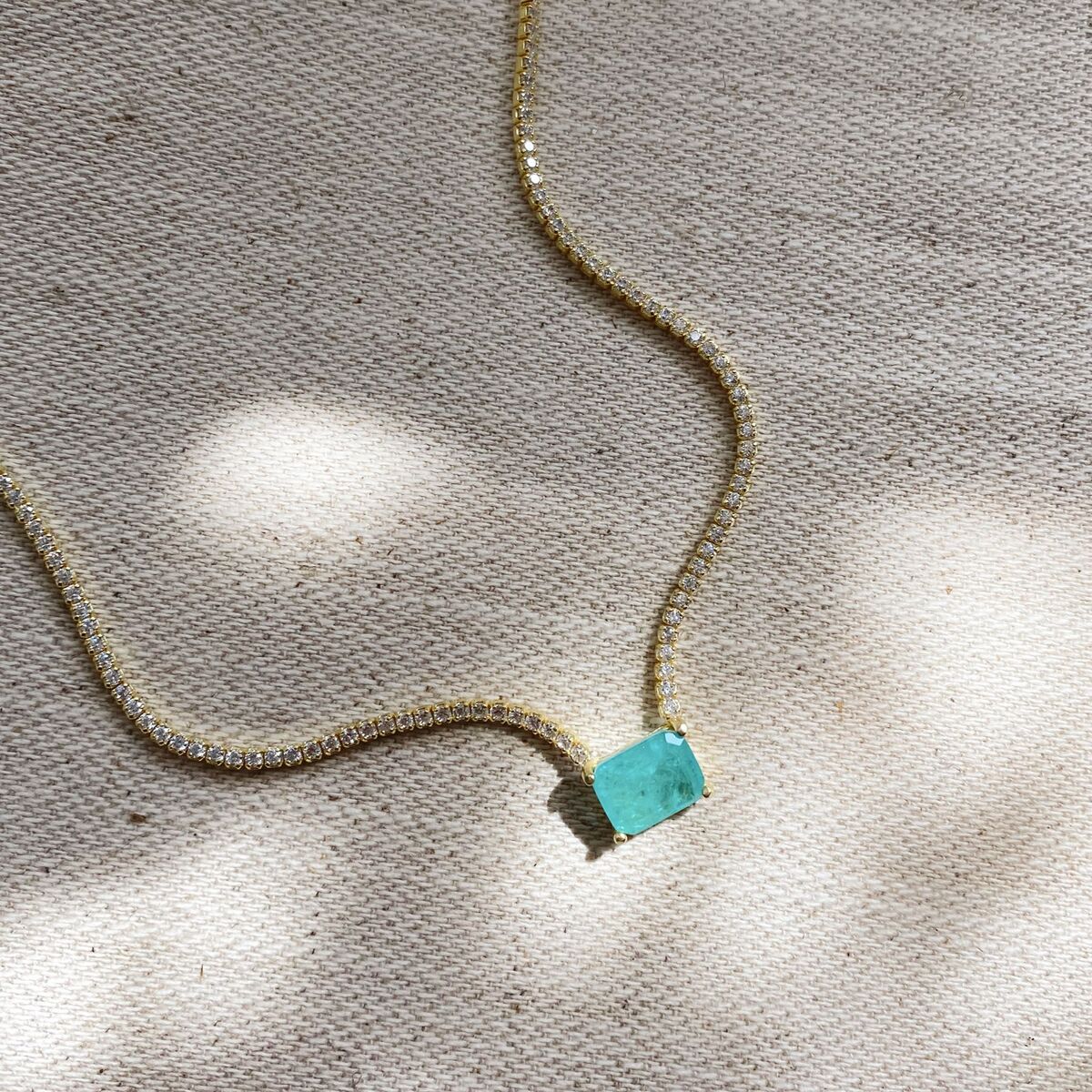 Turkuaz Taşlı Su Yolu Choker | 925 Gümüş - 1
