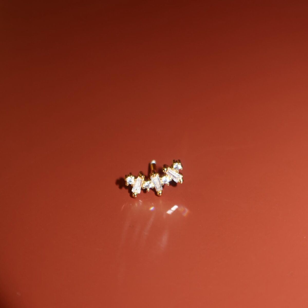 Üç Taşlı Baget Piercing - 1