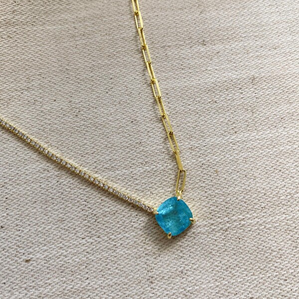 Yarısı Zincirli Baget Taşlı Choker | 925 Gümüş - Fi Season