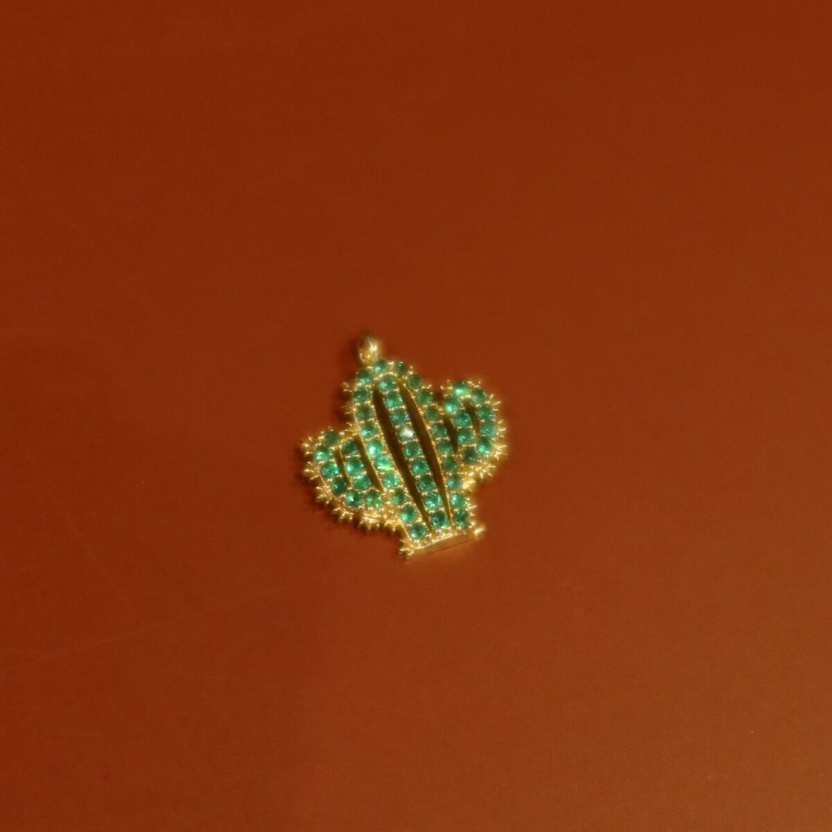 Yeşil Taşlı Kaktüs Figürlü Charm - 1